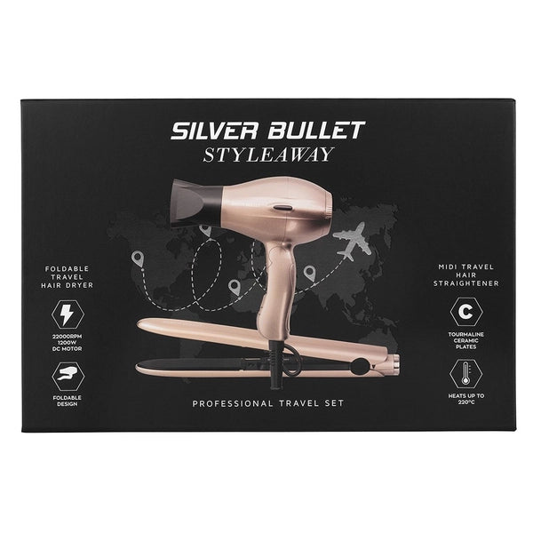 SILVER BULLET Styleaway Hair Dryer and Straightener Travel Set