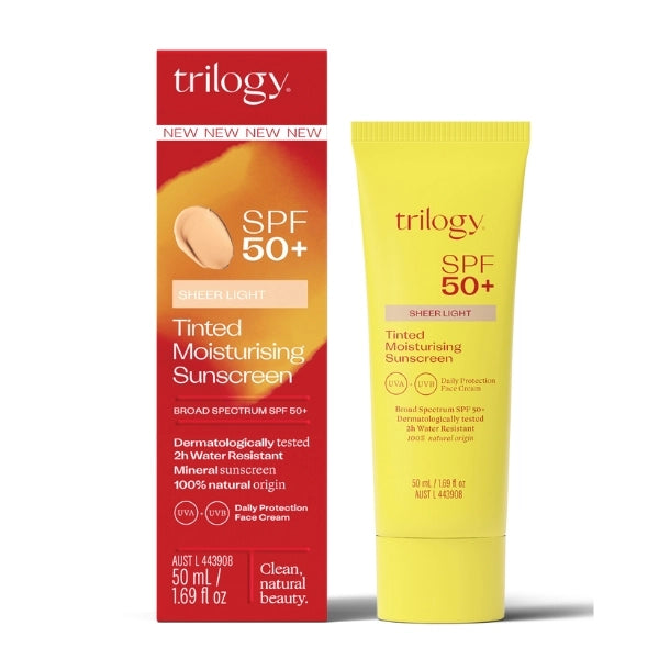 TRILOGY SPF 50+ Sheer Tinted Moisturiser Sunscreen - Light